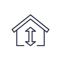 ceiling height icon, line vector