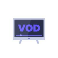 VOD, video on demand service, vector icon