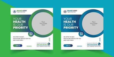 Free Vector Medical Healthcare Social Media Post Template Web Banner Design