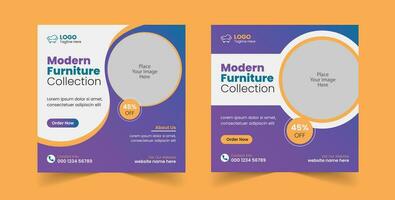 Free Vector Modern Furniture Sale For Social Media Post Template Web Banner Design