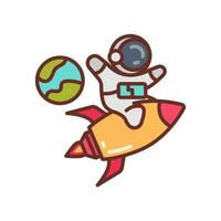 espacio vuelo icono en vector. ilustración vector