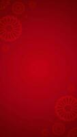Monochromatic Crimson Red With Outline Flowers Decoration Simple Vertical Looping Animation Blank Video Background
