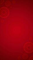 Monochromatic Crimson Red With Outline Flowers Decoration Simple Vertical Looping Animation Blank Video Background