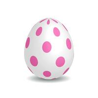 sencillo blanco Pascua de Resurrección huevo con rosado puntos vector