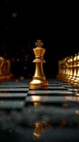 AI generated Strategic move Golden pawn breaks free, symbolizing unique leadership change Vertical Mobile Wallpaper photo