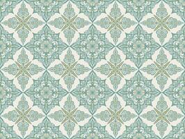 Seamless pattern with classic ornament. Green background with victorian ornaments for fabric, ceramic tiles, wallpapers, design. Textile print for arabic scarf vector