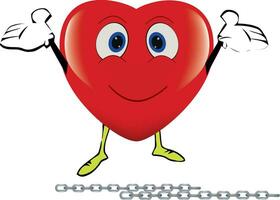 contento corazón gratis desde cadenas vector