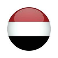 Flag Yemen button. Design element for websites, applications. Vector illustration isolated on white background
