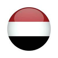 Flag Yemen button. Design element for websites, applications. Vector illustration isolated on white background