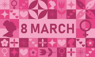 International womens day abstract background. 8 march modern neo geometric poster. Vector illustration