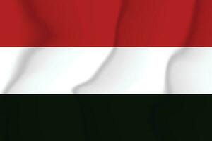 The national flag of Yemen. Silk flag. Vector illustration in EPS 10 format