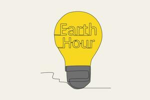 Earth hour is done by turning off electronic equipment for one hour vector