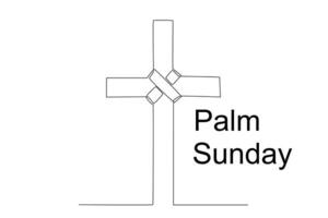 The cross sign is a sign of the Palm Sunday celebration vector