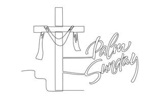 Cross sign to commemorate Palm Sunday vector