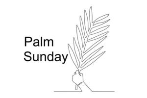 A person's hand holds a palm leaf vector