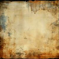 AI generated Abstract background Old paper texture with stains, scratches, and grunge For Social Media Post Size photo