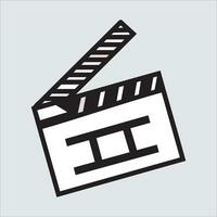 Clapper Icon Flat Vector Illustration.video icon cinema sign.