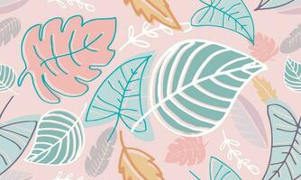 Beautiful seamless pattern with hand drawn leaves.can be used for wrapping paper, invitation card for wedding,wallpaper and textile. Vector illustration