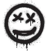 Graffiti Spray Paint Sick Face Emoticon Isolated on white background. vector