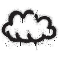 Spray Painted Graffiti cloud icon Sprayed isolated with a white background. vector