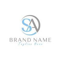 monogram logo with the letters SA vector