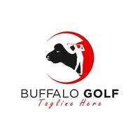 golf bull sport logo design vector