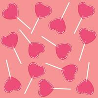 Heart vector pattern. Love pattern heart popsicles. Valentine's Day background, romantic holiday. Symbol of love and romance. Poster, print, card, fabric and wedding pattern