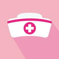 Nurse Hat Icon Vector Pink Flat Nurse Logo for Various Uses