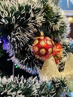 New Year's and Christmas background.Selective focus with shallow depth of field. photo