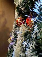 New Year's and Christmas background.Selective focus with shallow depth of field photo
