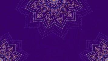 ätherisch violett wirbeln von Mandala Gitter auf verschwenderisch horizontal Schleifen Animation leer Video Hintergrund