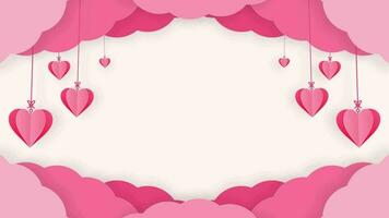 Heartstrings in the Sky Romantic Decor and Fluffy Clouds Looping Animation Blank Video Background