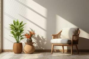 AI generated Modern living room with a window photo
