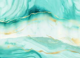 AI generated Green watercolor abstract background photo