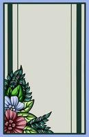 frame the border with an arrangement of leaves and flowers. Vector design