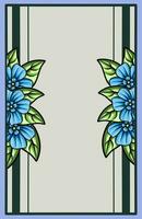 frame the border with an arrangement of leaves and flowers. Vector design
