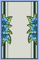 frame the border with an arrangement of leaves and flowers. Vector design