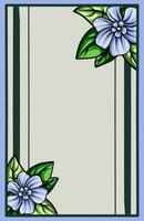 frame the border with an arrangement of leaves and flowers. Vector design