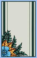 frame the border with an arrangement of leaves and flowers. Vector design