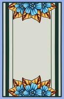 frame the border with an arrangement of leaves and flowers. Vector design