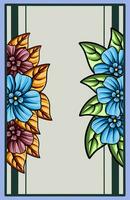 frame the border with an arrangement of leaves and flowers. Vector design