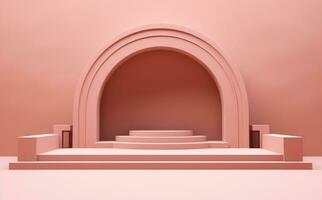 AI generated Luxury pink empty scene and curtain abstract background photo