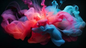 AI generated Abstract blue and pink color drop to the water, Generative AI photo