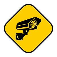 cctv video surveillance sign labels icon template design vector