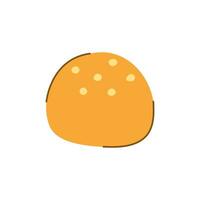 hamburguesa bollo con sésamo en un aislado blanco antecedentes en plano estilo. comida y panadería productos carbohidratos vector ilustración.