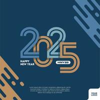 Abstract colorful happy new year 2025. vector