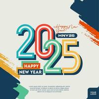 Abstract colorful happy new year 2025. vector