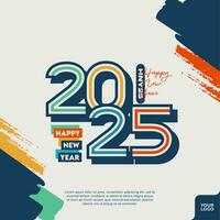 Abstract colorful happy new year 2025. vector