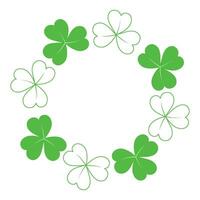 Abstract shamrock frame with top and bottom border in trendy green. Concept for St. Patrick greeting vector