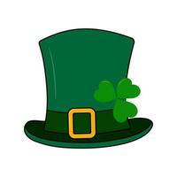 Leprechaun hat and shamrock under buckle ribbon. Isolated design element for many different uses vector